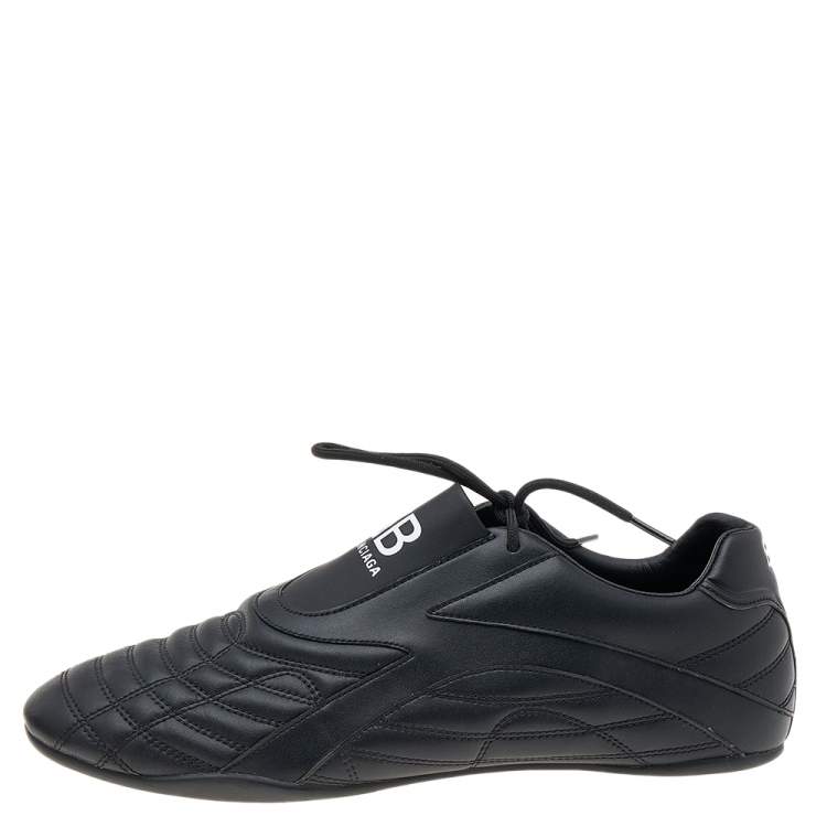 Pre Owned Balenciaga Black Quilted Leather Zen Low Top Sneakers Size 44