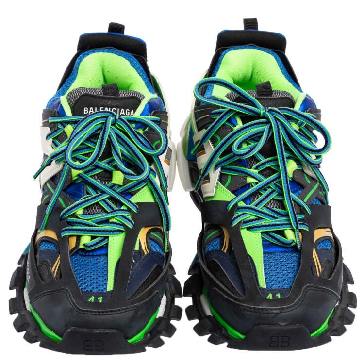 Pre Owned Balenciaga Multicolor Leather and Mesh Tess S Gomma Track Sneakers size 41