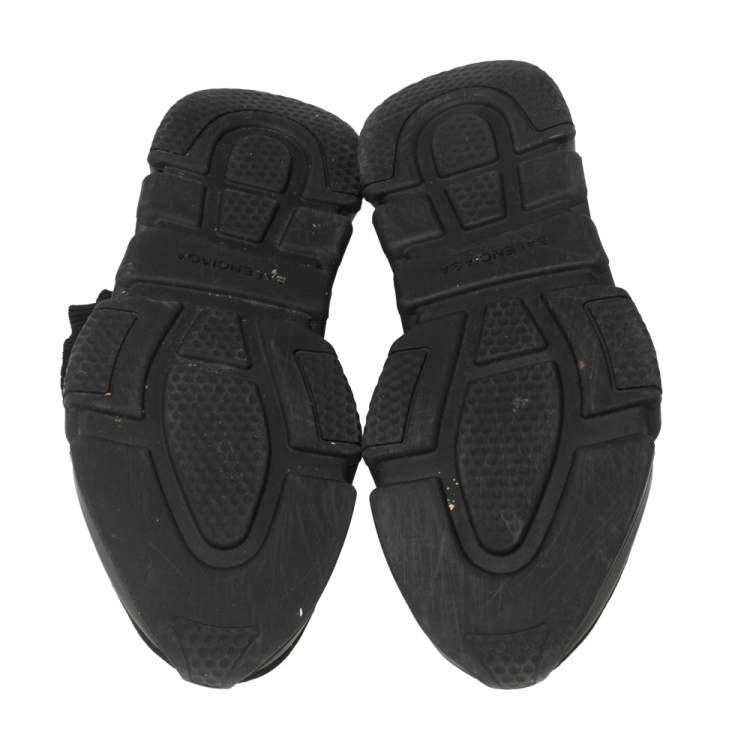 Pre Owned Balenciaga Black Fabric Speed Trainers High Top Sneakers Size 41