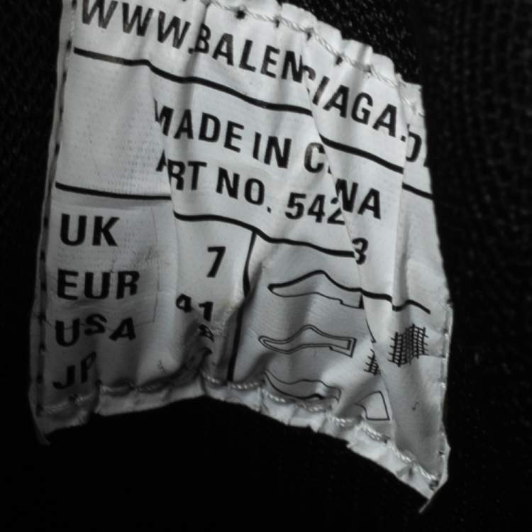 Pre Owned Balenciaga Black Leather and Mesh Track 2 Open Sneakers Size 41