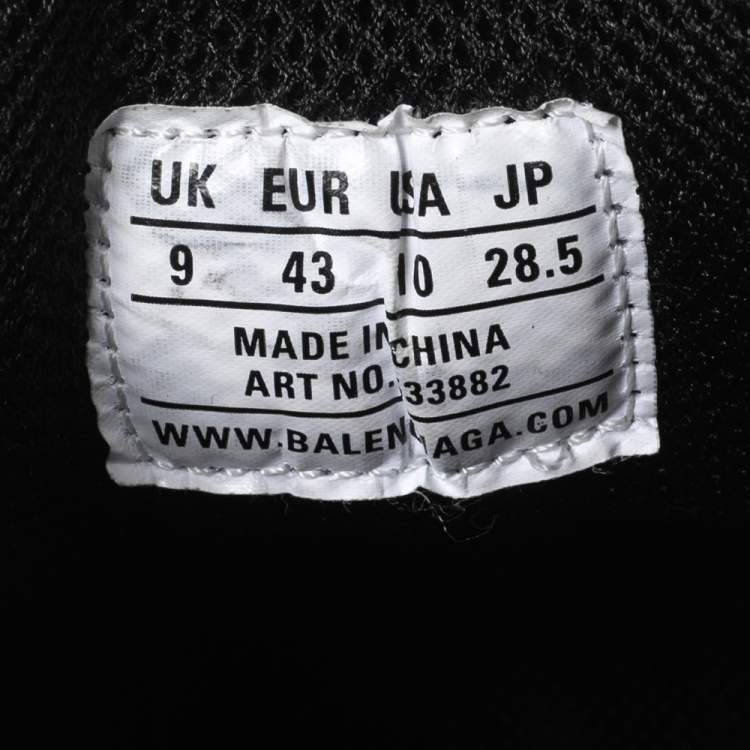 Pre Owned Balenciaga Black Mesh And Nubuck Leather Triple S Low Top Sneakers Size 43
