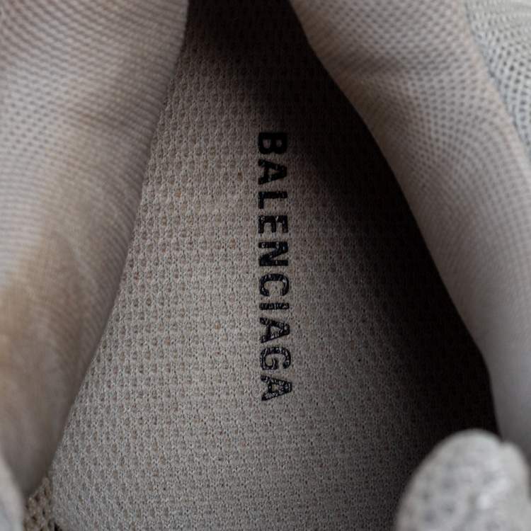 Pre Owned Balenciaga Grey Mesh, Suede and Leather Triple S Sneakers Size 40