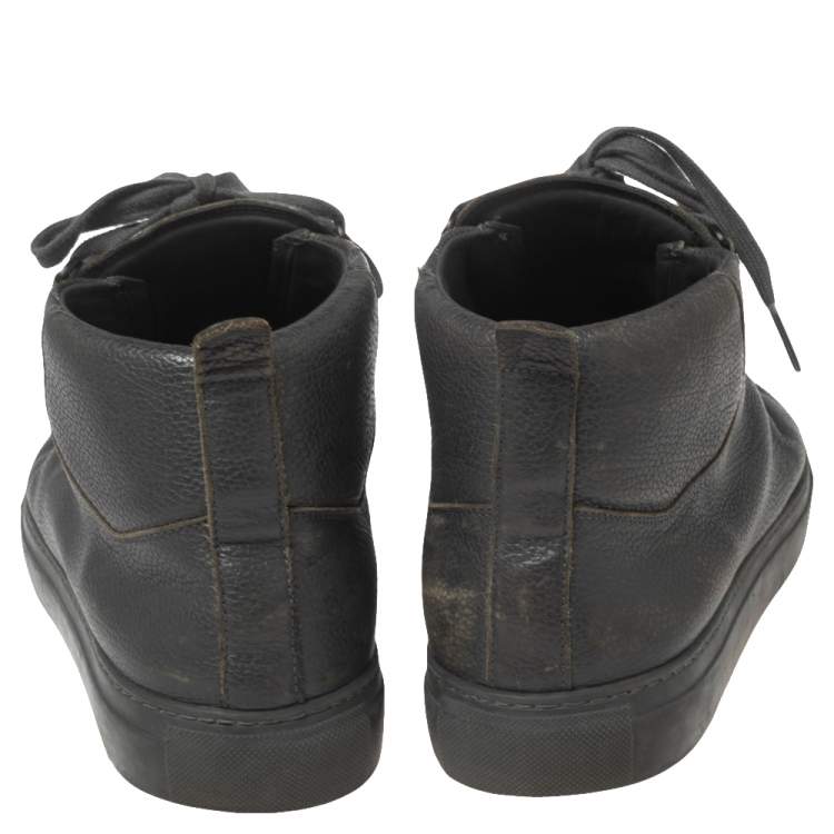مملوكة مسبقًا Balenciaga Grey Leather Arena High Top Sneakers Size 43  