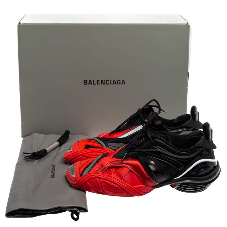 مملوكة مسبقًا Balenciaga Red/Black Rubber And Synthetic Leather Tyrex Sneakers Size 43
