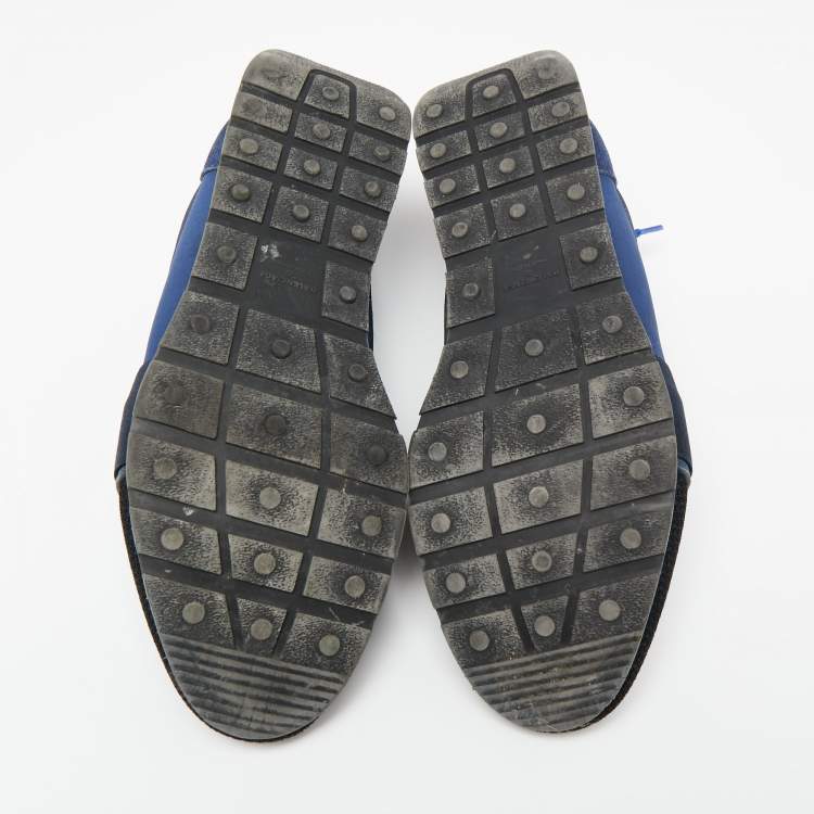 مملوكة مسبقًا Balenciaga Multicolor Knit Fabric And Leather Race Runner Low Top Sneakers Size 42