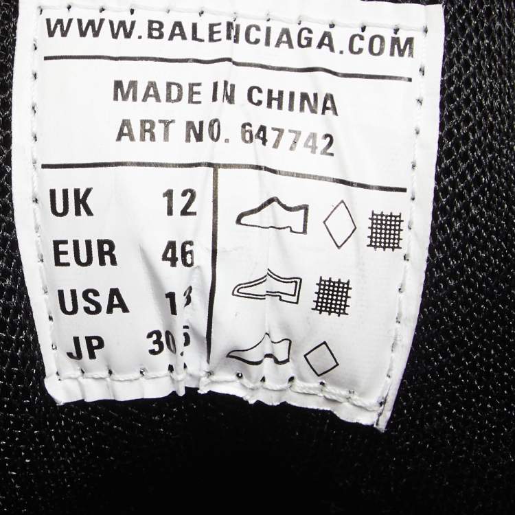 Pre Owned Balenciaga Black Leather and Mesh Track Trainers Low-Top Sneakers Size 46