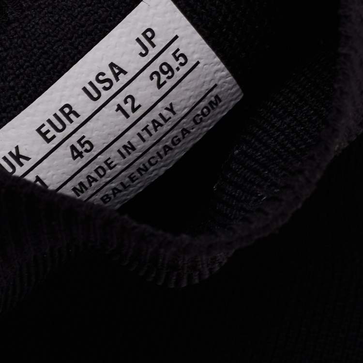 Pre Owned Balenciaga Black Knit Fabric Speed Trainer High-Top Sneakers Size 45