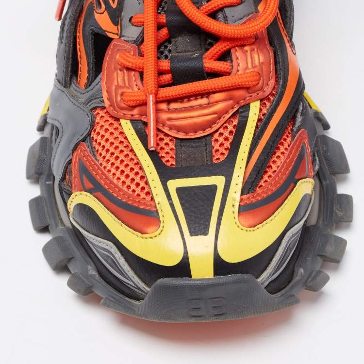 Pre Owned Balenciaga Multicolor Leather and Mesh Tess S Gomma Track Sneakers size 40