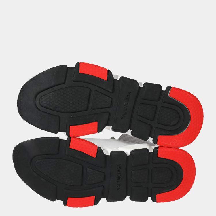 Pre Owned Balenciaga White/Red Speed Trainers EU 42