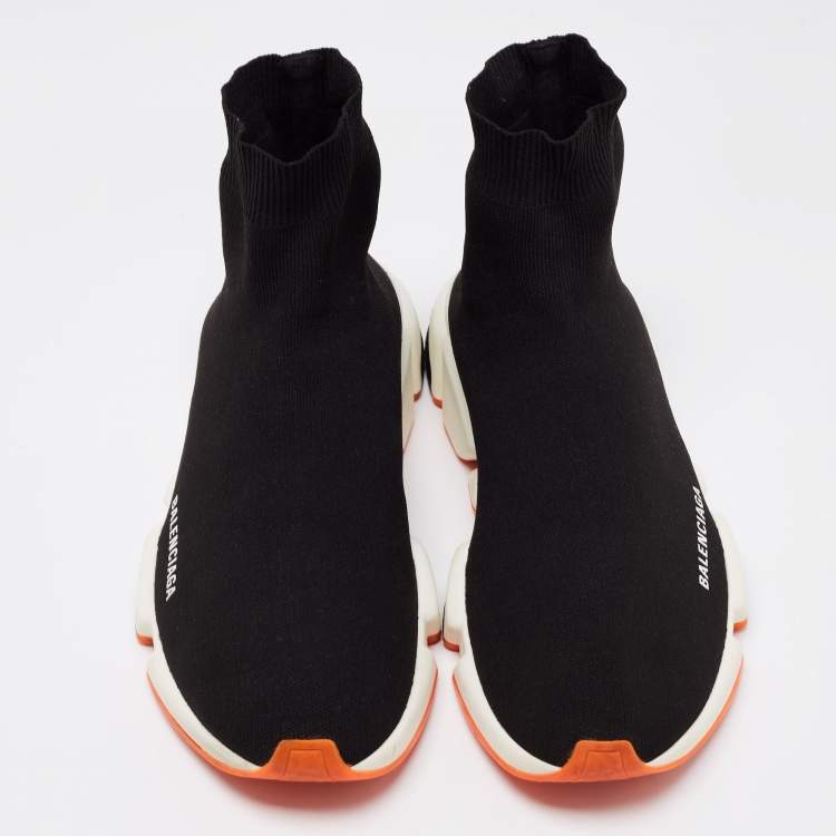 Pre Owned Balenciaga Black  Knit Fabric Speed Slip On Sneakers Size 43