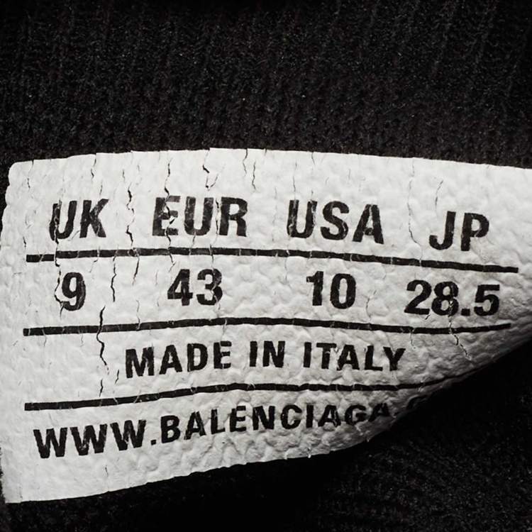 Pre Owned Balenciaga Black Knit Fabric Speed Trainer Sneakers Size 43