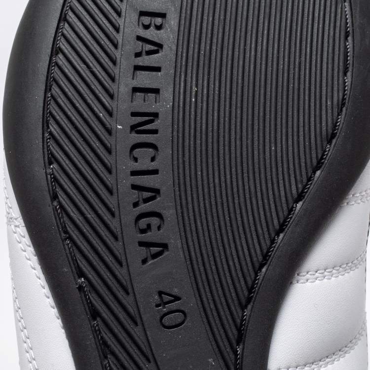 مملوكة مسبقًا Balenciaga White/Black Leather Zen Low Top Sneakers Size 40