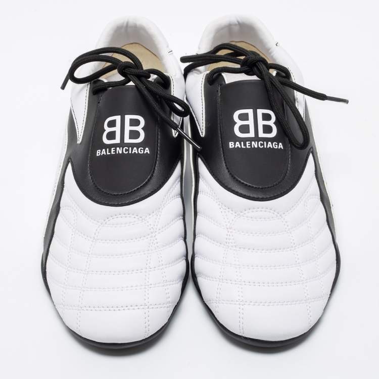 مملوكة مسبقًا Balenciaga White/Black Leather Zen Low Top Sneakers Size 40