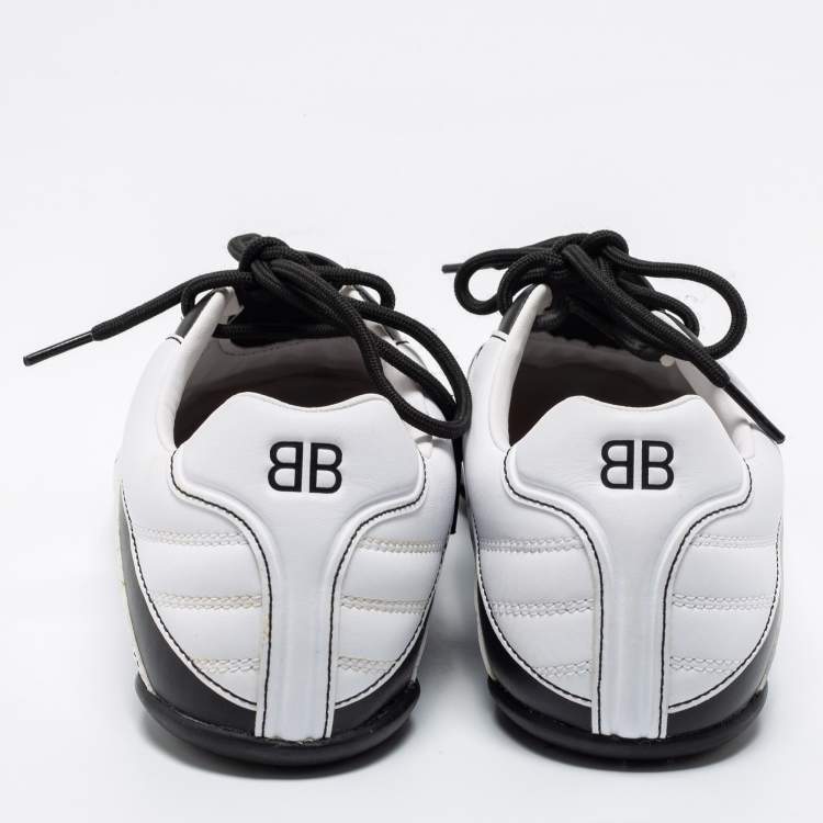 مملوكة مسبقًا Balenciaga White/Black Leather Zen Low Top Sneakers Size 40