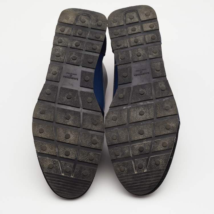 م�ملوكة مسبقًا Balenciaga Blue Mesh And Leather Race Runner Low Top Sneakers Size 45