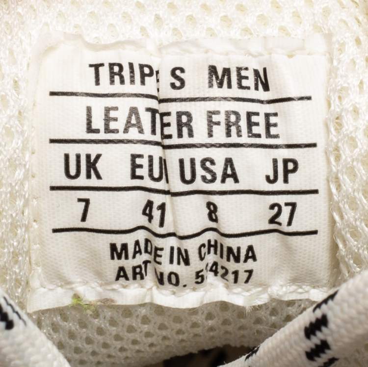 Pre Owned Balenciaga White Nubuck Leather and Mesh Triple S Low-Top Sneakers Size 41