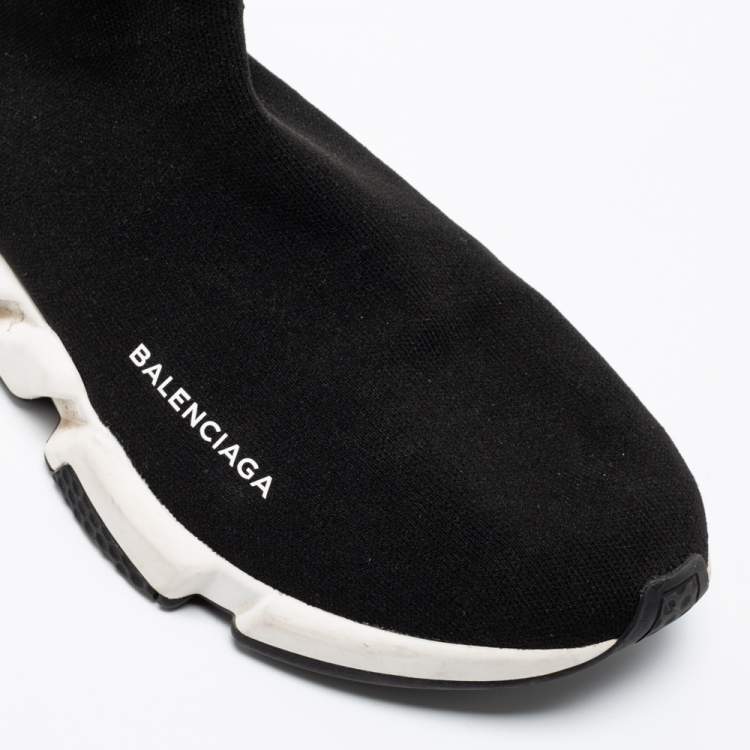مملوكة مسبقًا  Balenciaga Black Knit Fabric Sock Speed High-Top Sneakers Size 43