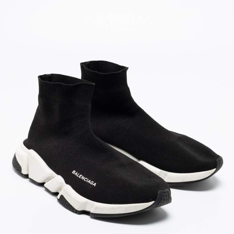 مملوكة مسبقًا  Balenciaga Black Knit Fabric Sock Speed High-Top Sneakers Size 43
