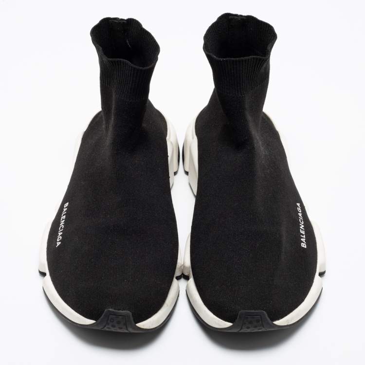 مملوكة مسبقًا  Balenciaga Black Knit Fabric Sock Speed High-Top Sneakers Size 43