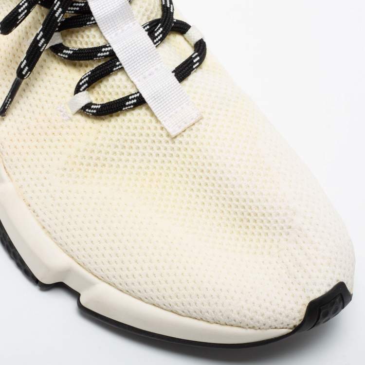 Pre Owned Balenciaga White Knit Fabric Speed High Top Sneakers Size 41 