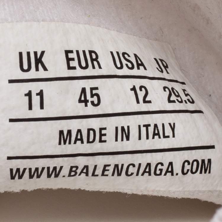 Pre Owned Balenciaga White Knit Fabric Speed Sneakers Size 45