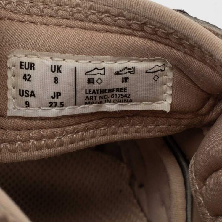 Pre Owned Balenciaga Light Brown Rubber and Leather Track Strap Sandals Size 42