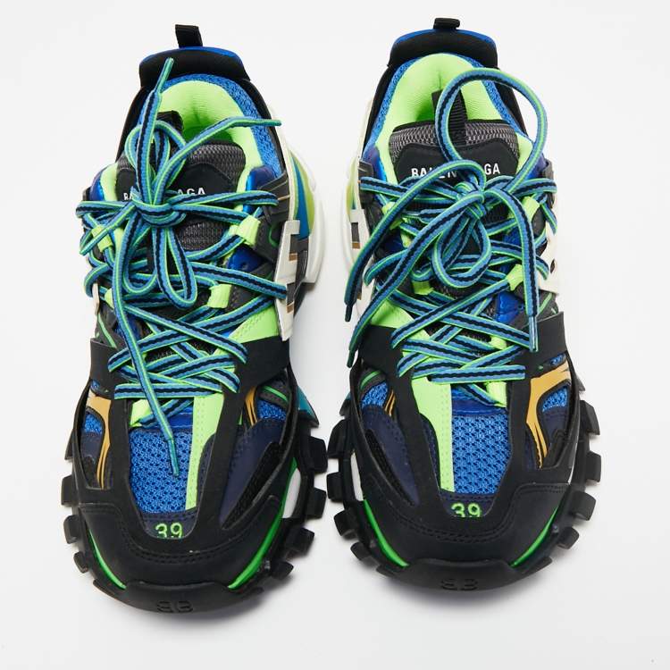 Pre Owned Balenciaga Multicolor Leather and Mesh Tess S Gomma Track Low-Top Sneakers Size 39