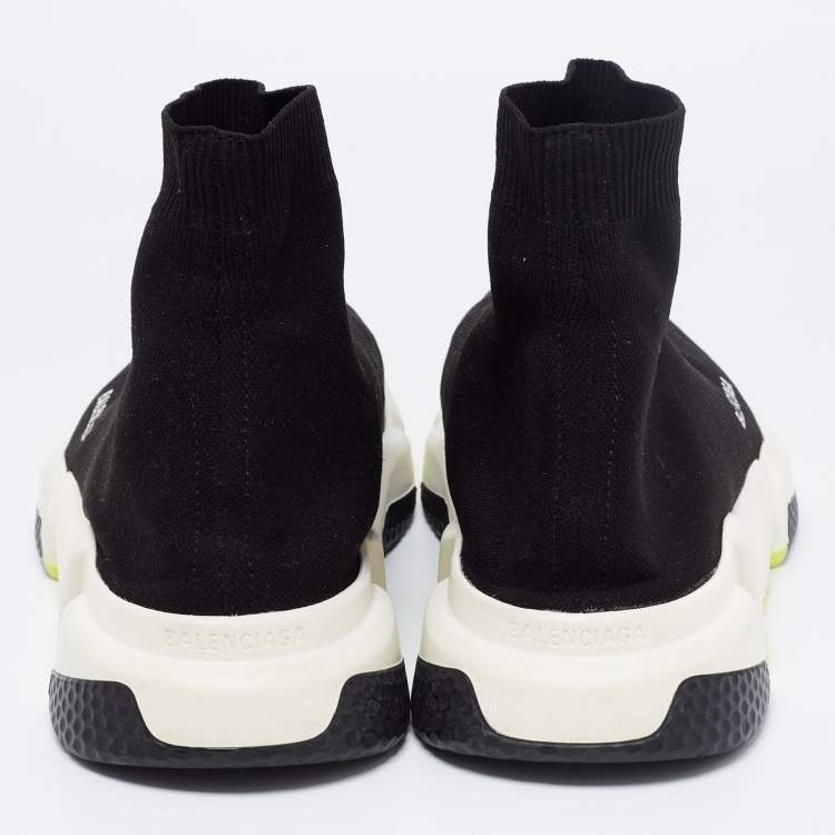 Pre Owned Balenciaga Black Knit Fabric Speed 2.0 High Top Sneakers  Size 45
