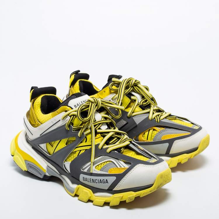 Pre Owned Balenciaga Multicolor Leather And Mesh Track Sneakers Size 39