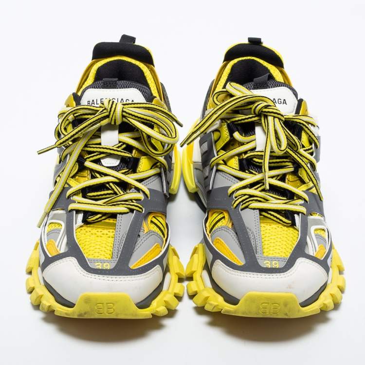 Pre Owned Balenciaga Multicolor Leather And Mesh Track Sneakers Size 39