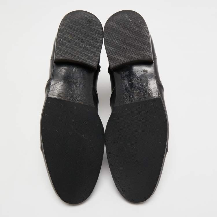 Pre Owned Balenciaga Black Leather Ankle Length Boots Size 42