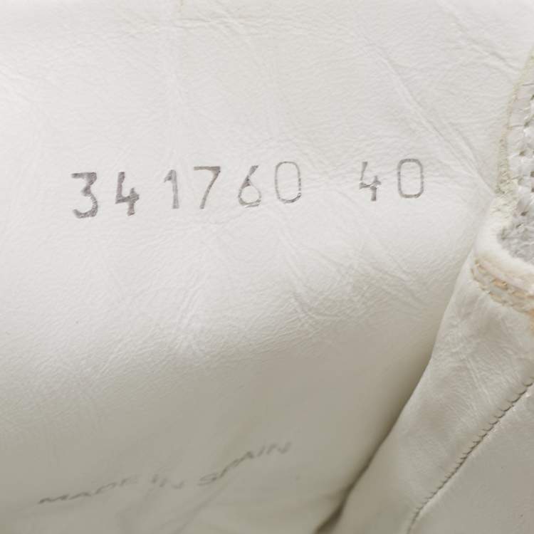 Pre Owned Balenciaga White Crinkled Leather Arena High Top Sneakers Size 40