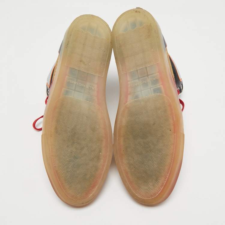 Pre Owned Balenciaga Multicolor Patent and Leather High Top Sneakers Size 44