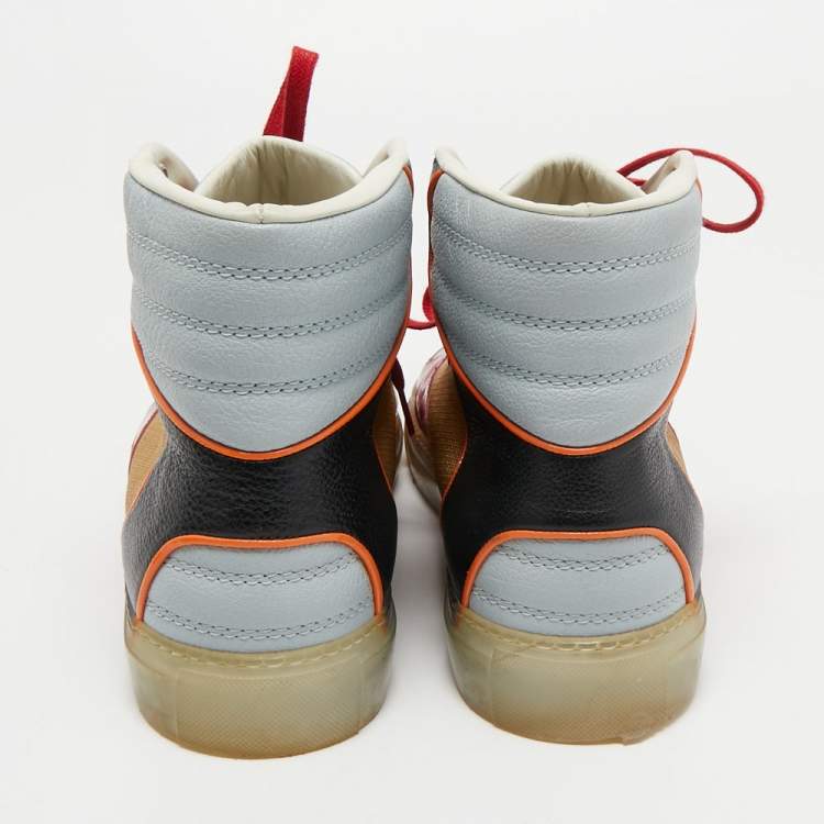 Pre Owned Balenciaga Multicolor Patent and Leather High Top Sneakers Size 44