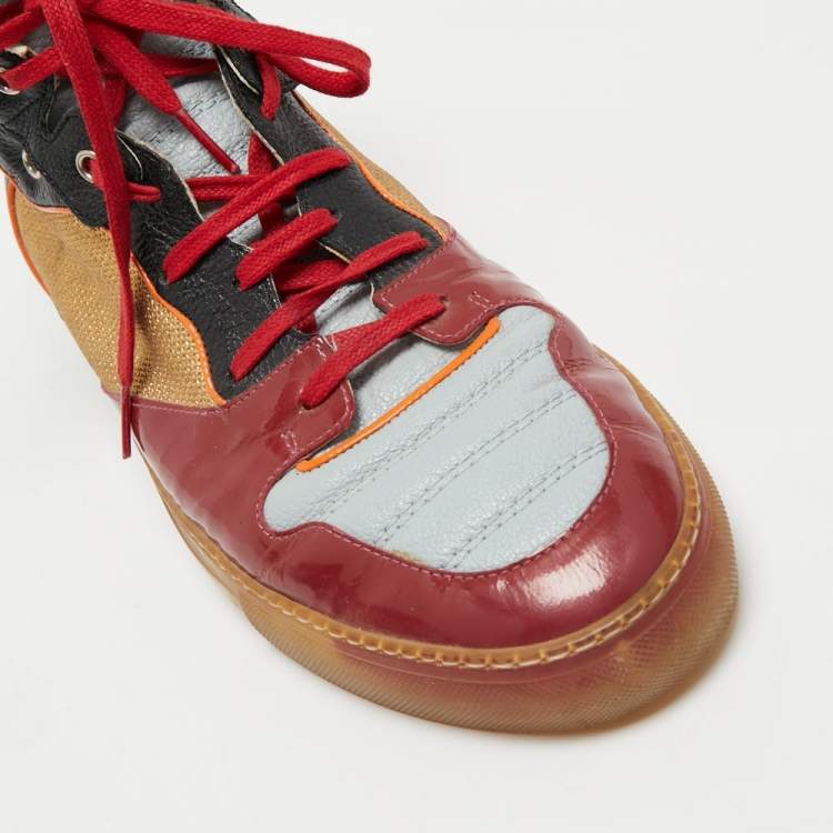 Pre Owned Balenciaga Multicolor Patent and Leather High Top Sneakers Size 44