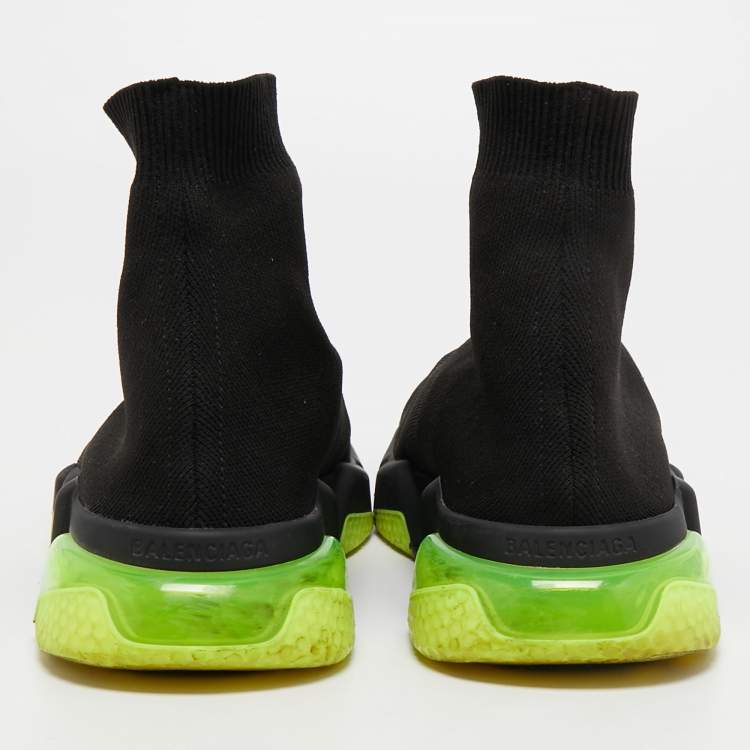 Pre Owned Balenciaga Black Knit Fabric Speed Trainer Sneakers Size 42
