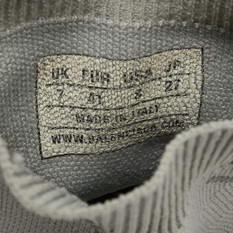 Pre Owned Balenciaga Grey Logo Print Knit Fabric Speed Trainer Sneakers Size 41