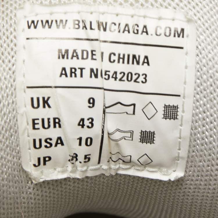 Pre Owned Balenciaga White Mesh and Leather Track Sneakers Size 43