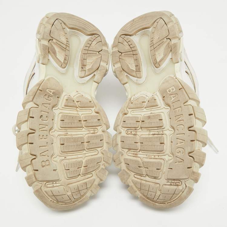 Pre Owned Balenciaga White Mesh and Leather Track Sneakers Size 43