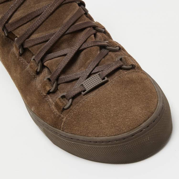 مملوكة مسبقًا Balenciaga Brown Suede Arena High Top Sneakers Size 41