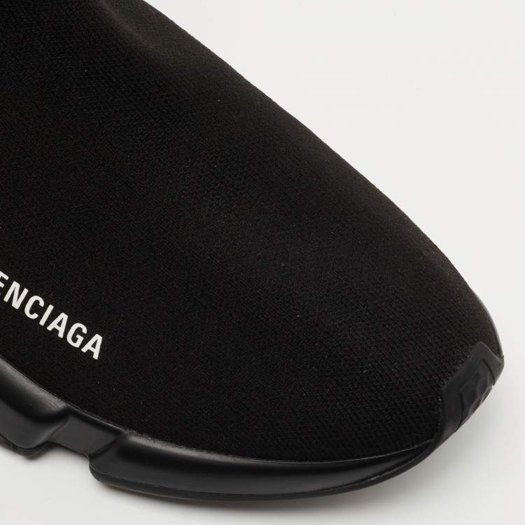 مملوكة مسبقًا Balenciaga Black Knit Fabric Speed Trainer Sneakers Size 42