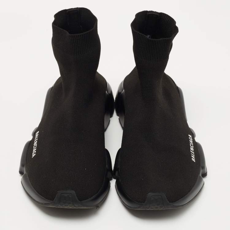 مملوكة مسبقًا Balenciaga Black Knit Fabric Speed Trainer Sneakers Size 42