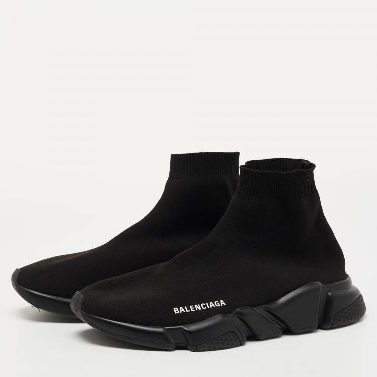 مملوكة مسبقًا Balenciaga Black Knit Fabric Speed Trainer Sneakers Size 42