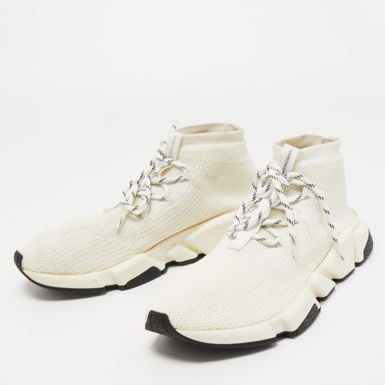 Zoo om natten dukke fusionere Balenciaga White Knit Fabric Speed Sock High Top Sneakers Size 45 Balenciaga  | TLC