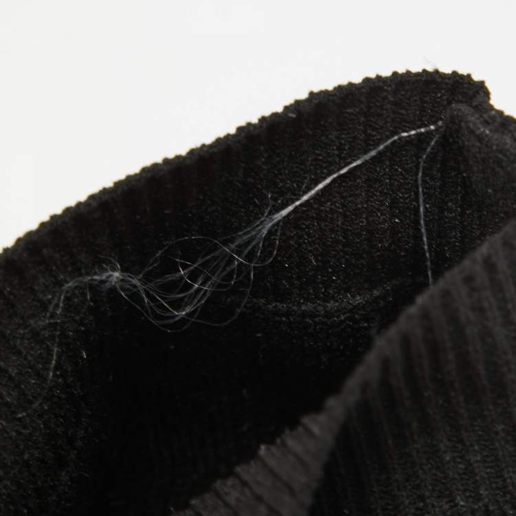 Pre Owned Balenciaga Black Knit Fabric Speed Trainer High Top Sneakers Size 42