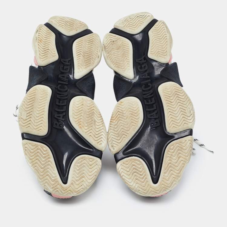 Pre Owned Balenciaga Multicolor Leather and Fabric Triple S Sneakers Size 41