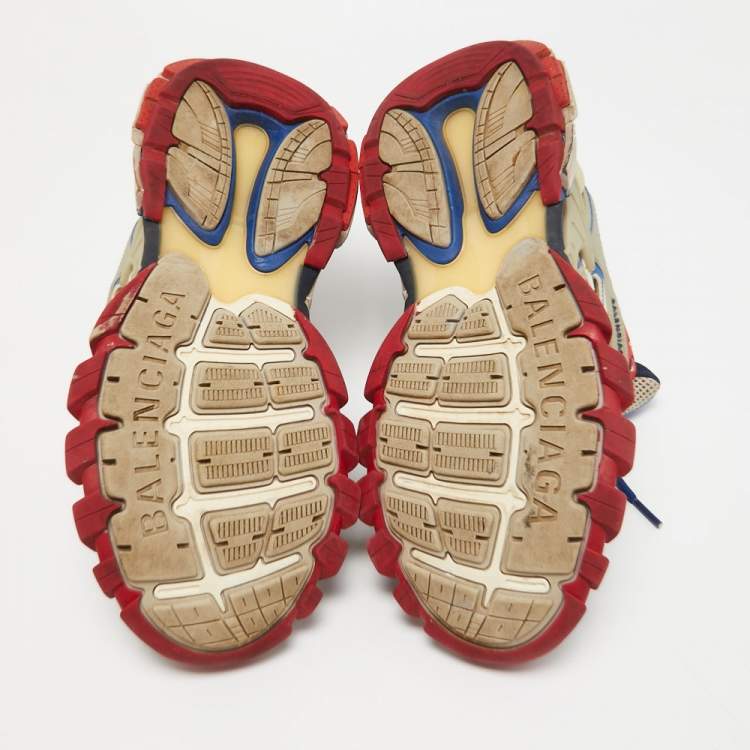 Pre Owned Balenciaga Multicolor Rubber and Leather Track Sneakers Size 44