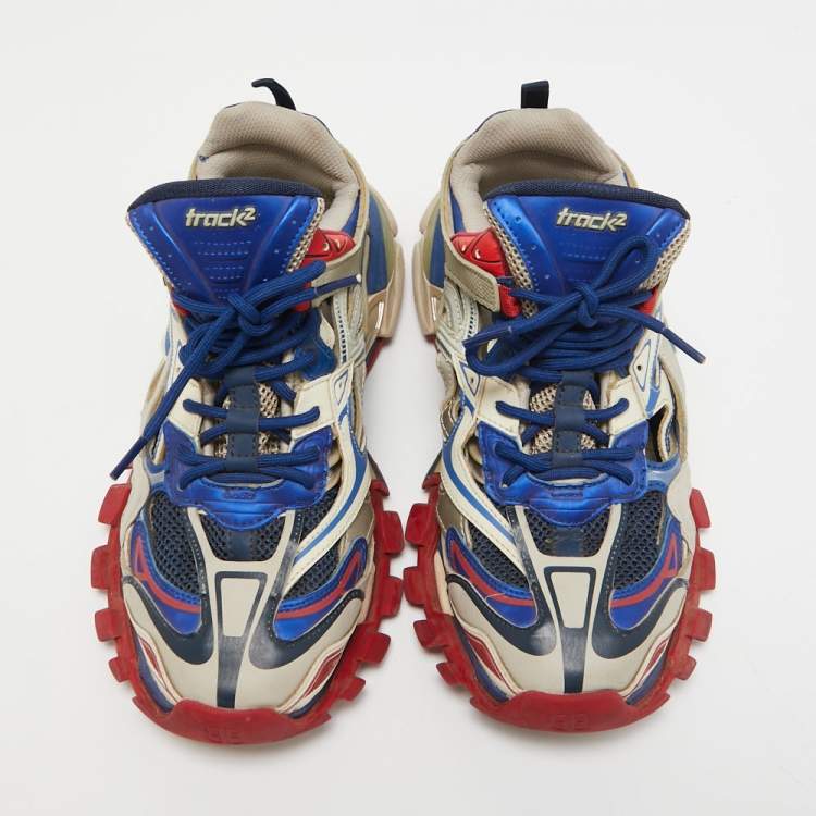Pre Owned Balenciaga Multicolor Rubber and Leather Track Sneakers Size 44