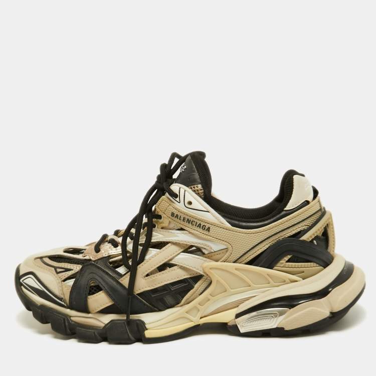 Pre Owned Balenciaga Tricolor Leather and Mesh Track 2 Sneakers Size 40
