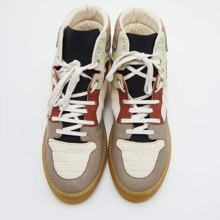 مملوكة مسبقًا Balenciaga Multicolor Neoprene and Patent and Leather High Top Sneakers Size 42
